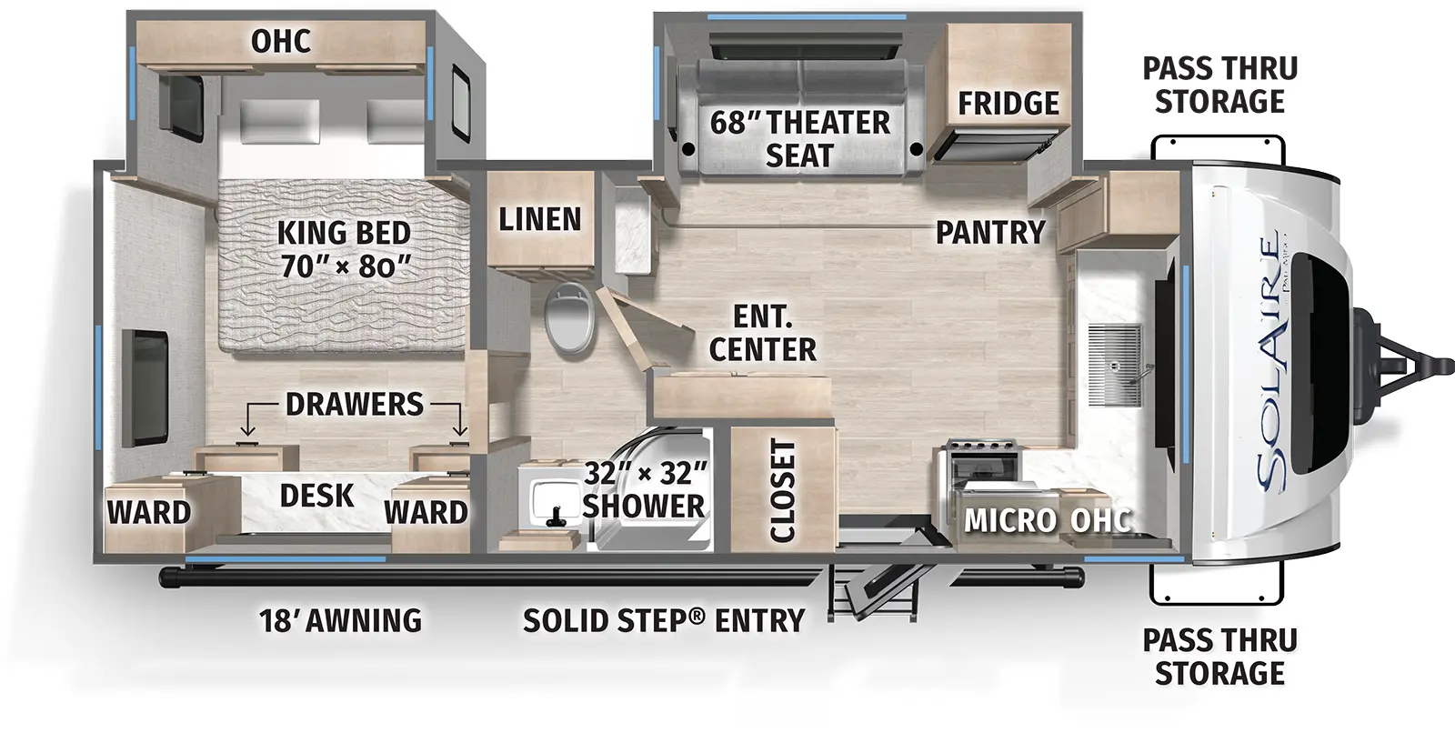 Solaire Ultra Lite 2300FKBS Floorplan